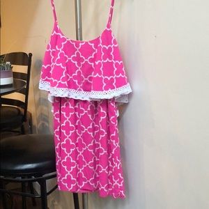 Pink short summer dress